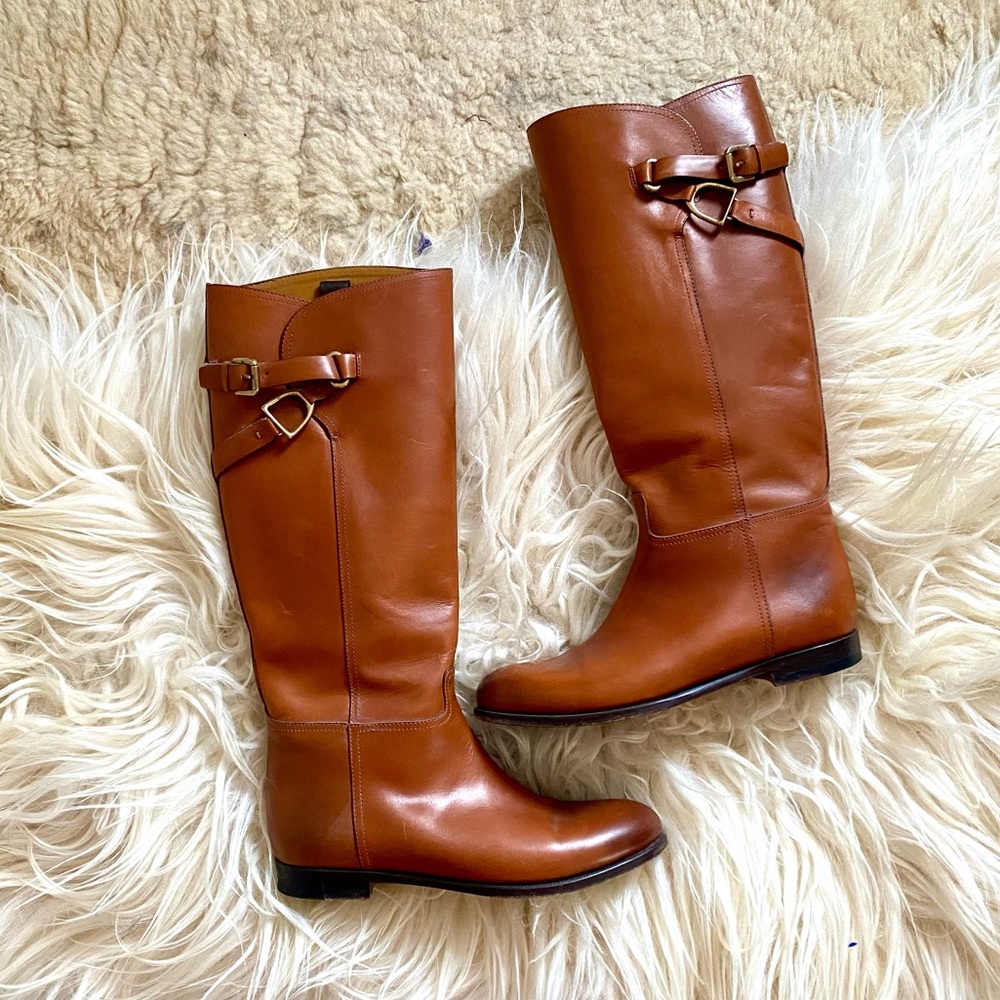 Ralph Lauren Collection Brown Leather Riding Boots